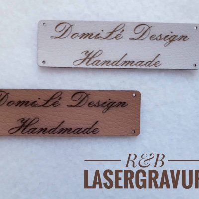 Stoffetikett mit Lasergravur