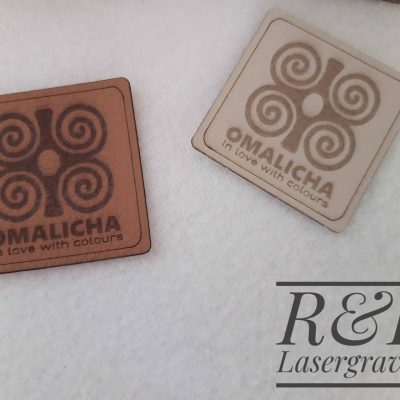 Stoffetikett mit Lasergravur