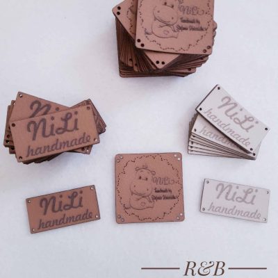 Stoffetikett mit Lasergravur