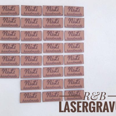 Stoffetikett mit Lasergravur